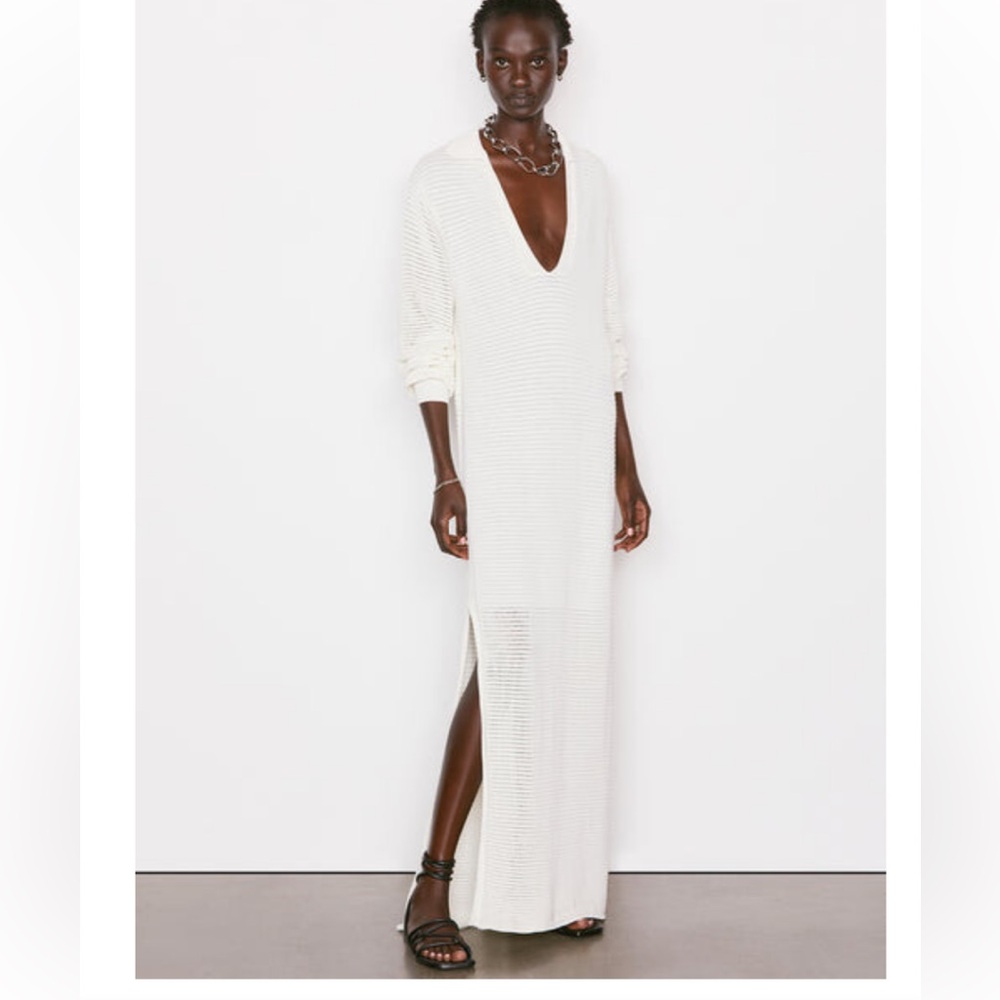 Frame Denim Crochet Kaftan Off White (XS)